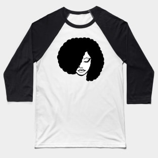 black and white afro art woman simple art Baseball T-Shirt